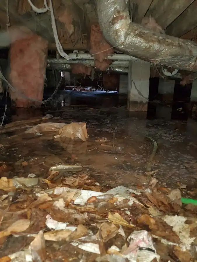 Crawl space flood assessment for Commercial Water Damage Restoration in DeKalb